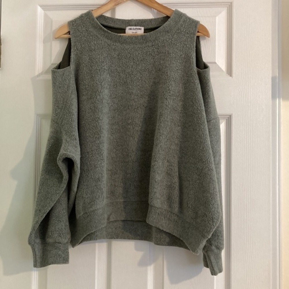 LNA‎ Embla Sherpa Sweatshirt in Elm Green XS - Picture 6 of 10